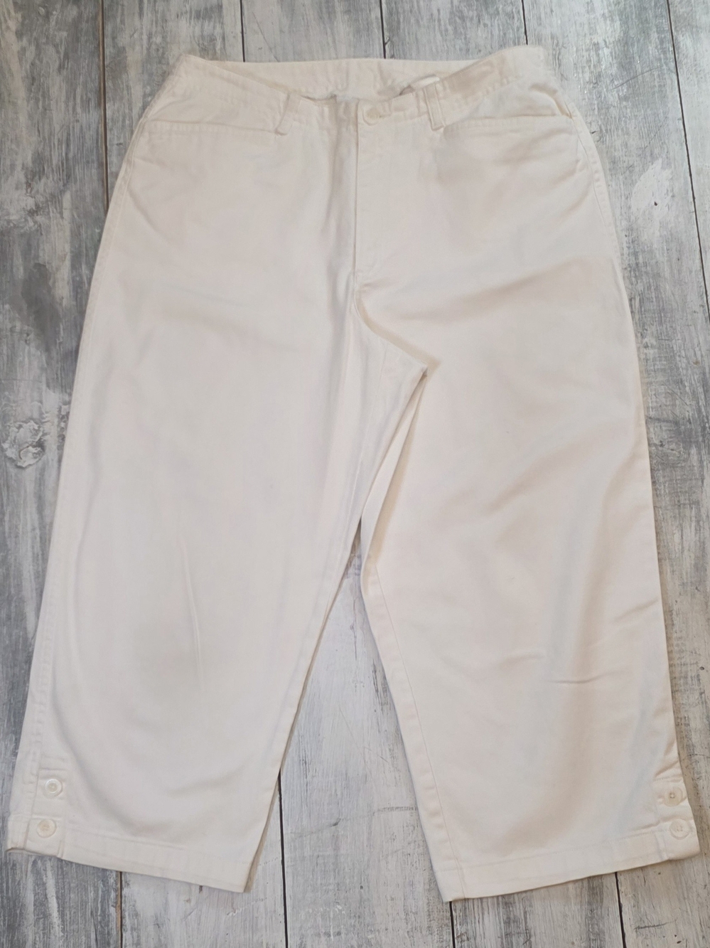 Liz Claiborne First Issue Women's White Wide Leg Cropped Pants sz 8